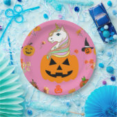Mikitiez halloween eenhoorn spooky oktober herfst papieren bordje (Feest)