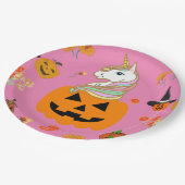 Mikitiez halloween eenhoorn spooky oktober herfst papieren bordje (Gekanteld)