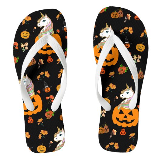 Mikitiez halloween eenhoorn spooky oktober herfst teenslippers (Voetbed)