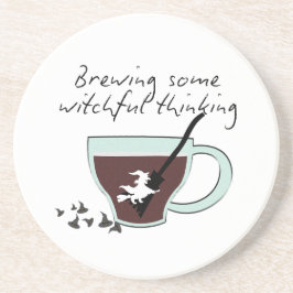 Mikitiez halloween espresso heks coffeeshop zandsteen onderzetter