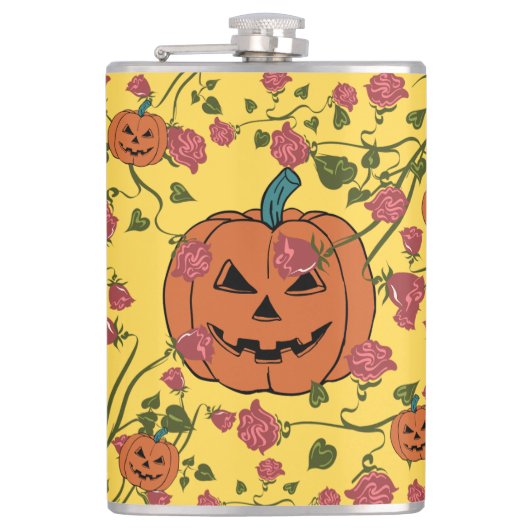 Mikitiez halloween pompoen spooky oktober herfst r heupfles (Voorkant)