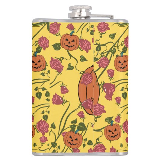 Mikitiez halloween pompoen spooky oktober herfst r heupfles (Achterkant)