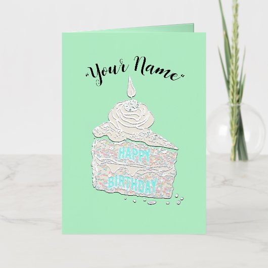 Mikitiez HappyBirthday cakesseason sprenkelballon Folie Wenskaart (Voorkant)