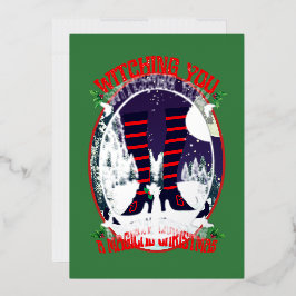 Mikitiez heks magische heilige kerstnacht kerstman folie feestdagenkaart