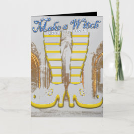 Mikitiez heks wizard halloween fullmoon folie wenskaart