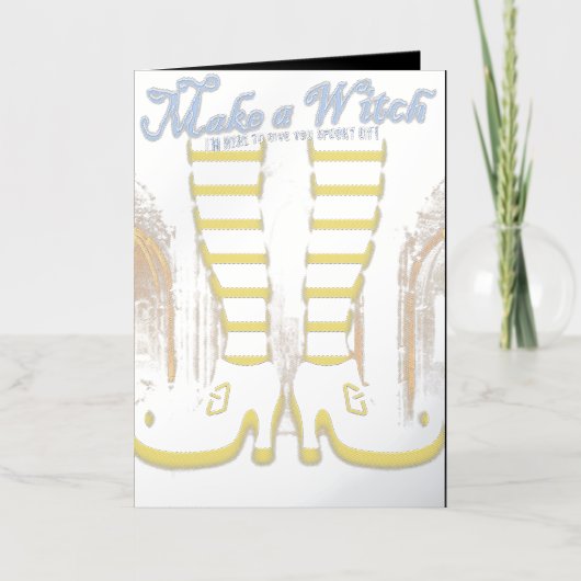 Mikitiez heks wizard halloween fullmoon folie wenskaart (Voorkant)