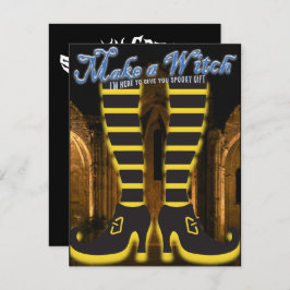 Mikitiez heks wizard halloween fullmoon kaart