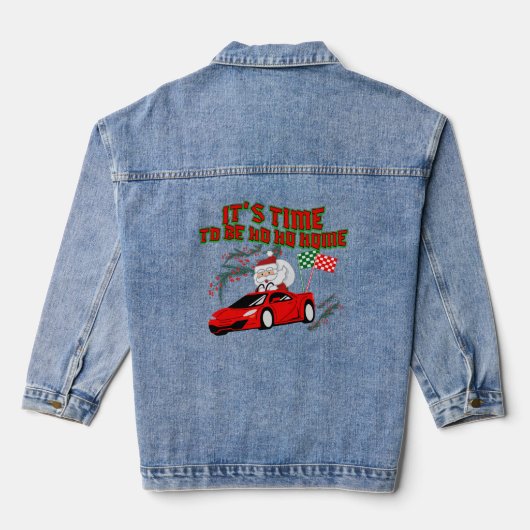 Mikitiez ho ho ho santaclaus slee naar huis denim jacket (Achterkant)