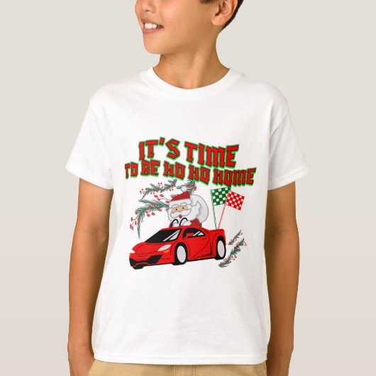 Mikitiez ho ho ho santaclaus slee naar huis t-shirt (Voorkant)