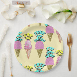 Mikitiez icecream-partij, favoriete zomer papieren bordje