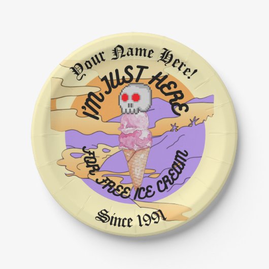 Mikitiez icecream partij Mok specialiteit Papieren Bordje (Voorkant)