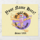 Mikitiez icecream partij Mok specialiteit Sparkling Wijnetiket (Enkel label)