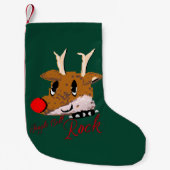 Mikitiez jinglebellrock punk gothmas reindeer kleine kerstsok (Voorkant)