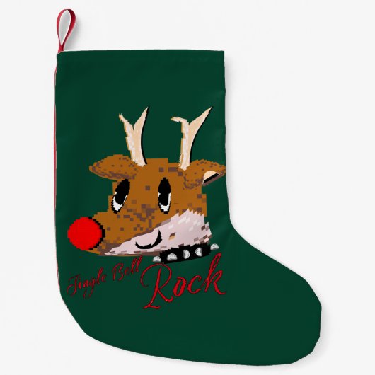 Mikitiez jinglebellrock punk gothmas reindeer kleine kerstsok (Voorkant)
