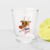 Mikitiez jinglebellrock punk gothmas reindeer shot glas (Voorkant)