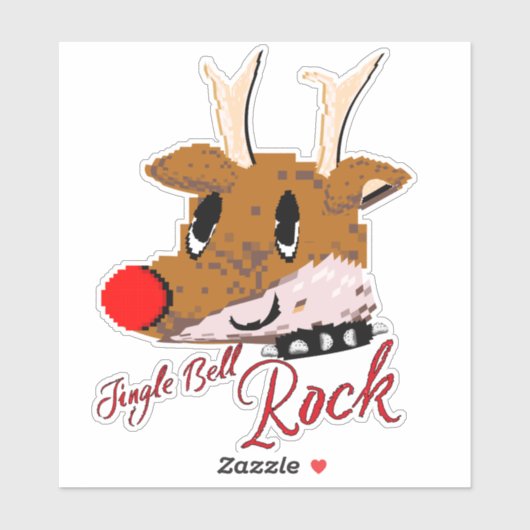Mikitiez jinglebellrock punk gothmas reindeer sticker (Vel)