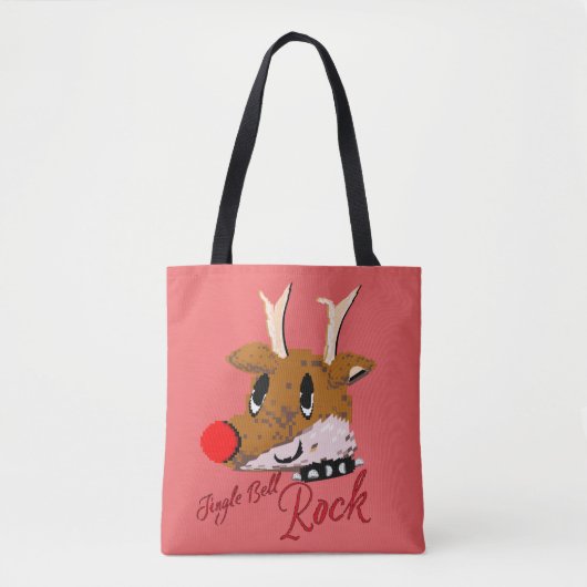 Mikitiez jinglebellrock punk gothmas reindeer tote bag (Voorkant)