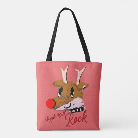 Mikitiez jinglebellrock punk gothmas reindeer tote bag (Achterkant)