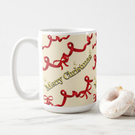 Mikitiez kerst lint roodwit kerststok kerstmis koffiemok