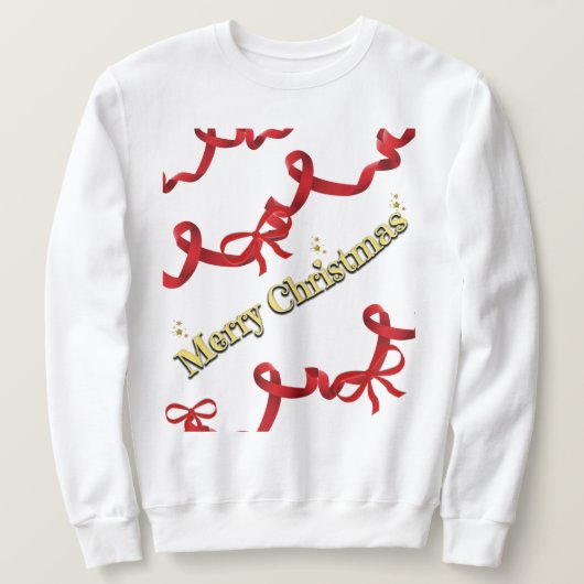 Mikitiez kerst lint roodwit kerststok kerstmis trui (Design voorkant)