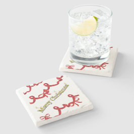 Mikitiez kerst lint roodwit kerststok x'mas stenen onderzetter