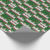 Mikitiez kerst santa snowboard crew pinguïn cadeaupapier (Hoek)