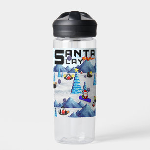 Mikitiez kerst santa snowboard crew pinguïn waterfles