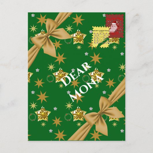 Mikitiez Kerstmis engel cadeau ster Briefkaart (Voorkant)