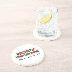 Mikitiez Kerstspel  vader elf santaclaus Zandsteen Onderzetter