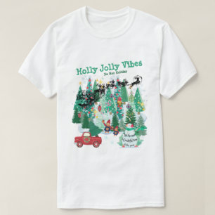 Mikitiez klassiek kerstboom groenbos t-shirt