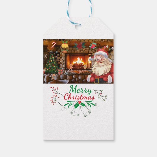 Mikitiez klassiek wit kerst licht jollyholly cadeaulabel (Achterkant)