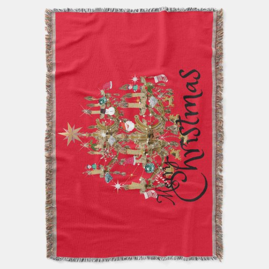 Mikitiez klassiek wit kerst licht jollyholly deken (Voorkant Verticaal)