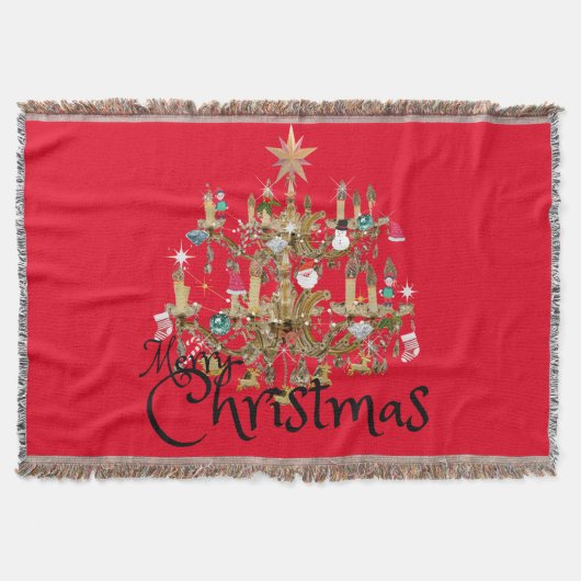 Mikitiez klassiek wit kerst licht jollyholly deken (Voorkant)