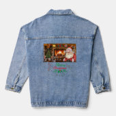 Mikitiez klassiek wit kerst licht jollyholly denim jacket (Achterkant)