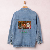 Mikitiez klassiek wit kerst licht jollyholly denim jacket (Hangar)
