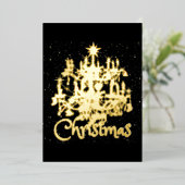 Mikitiez klassiek wit kerst licht jollyholly folie feestdagenkaart (Staand Voorkant)