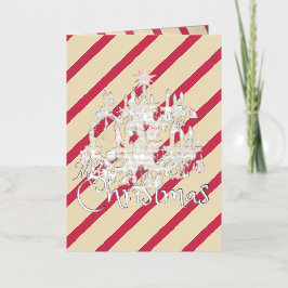 Mikitiez klassiek wit kerst licht jollyholly folie wenskaart