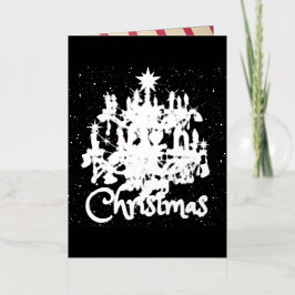 Mikitiez klassiek wit kerst licht jollyholly folie wenskaart