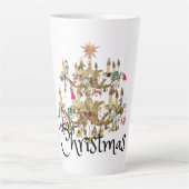 Mikitiez klassiek wit kerst licht jollyholly latte mok (Voorkant)