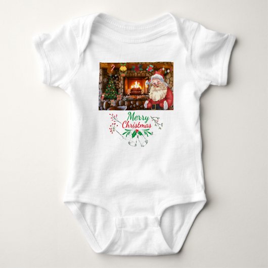 Mikitiez klassiek wit kerst licht jollyholly romper (Voorkant)