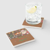 Mikitiez klassiek wit kerst licht jollyholly stenen onderzetter (Zijkant)