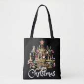 Mikitiez klassiek wit kerst licht jollyholly tote bag (Voorkant)