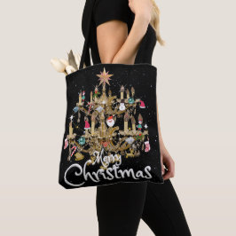 Mikitiez klassiek wit kerst licht jollyholly tote bag