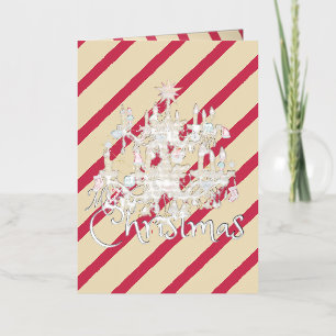 Mikitiez klassiek witte kerst licht jollyholly folie wenskaart