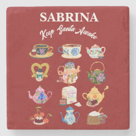 Mikitiez koffie kerst citaat schattige cafeïne stenen onderzetter