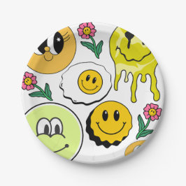 Mikitiez kussen smileyface geel tuin papieren bordje