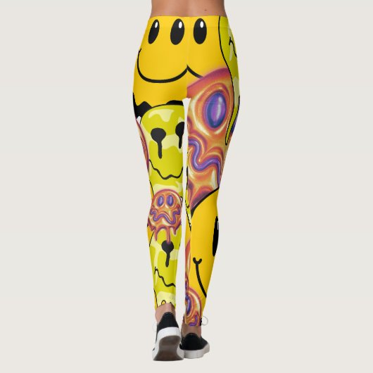 Mikitiez kussensloop Smileyface geel tuin Leggings (Achterkant)