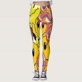 Mikitiez kussensloop Smileyface geel tuin Leggings (Voorkant)