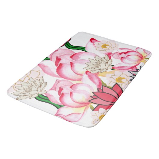 Mikitiez lotus roos flower tuin badmat (Gekanteld)