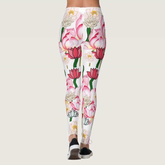 Mikitiez lotus roos flower tuin leggings (Achterkant)